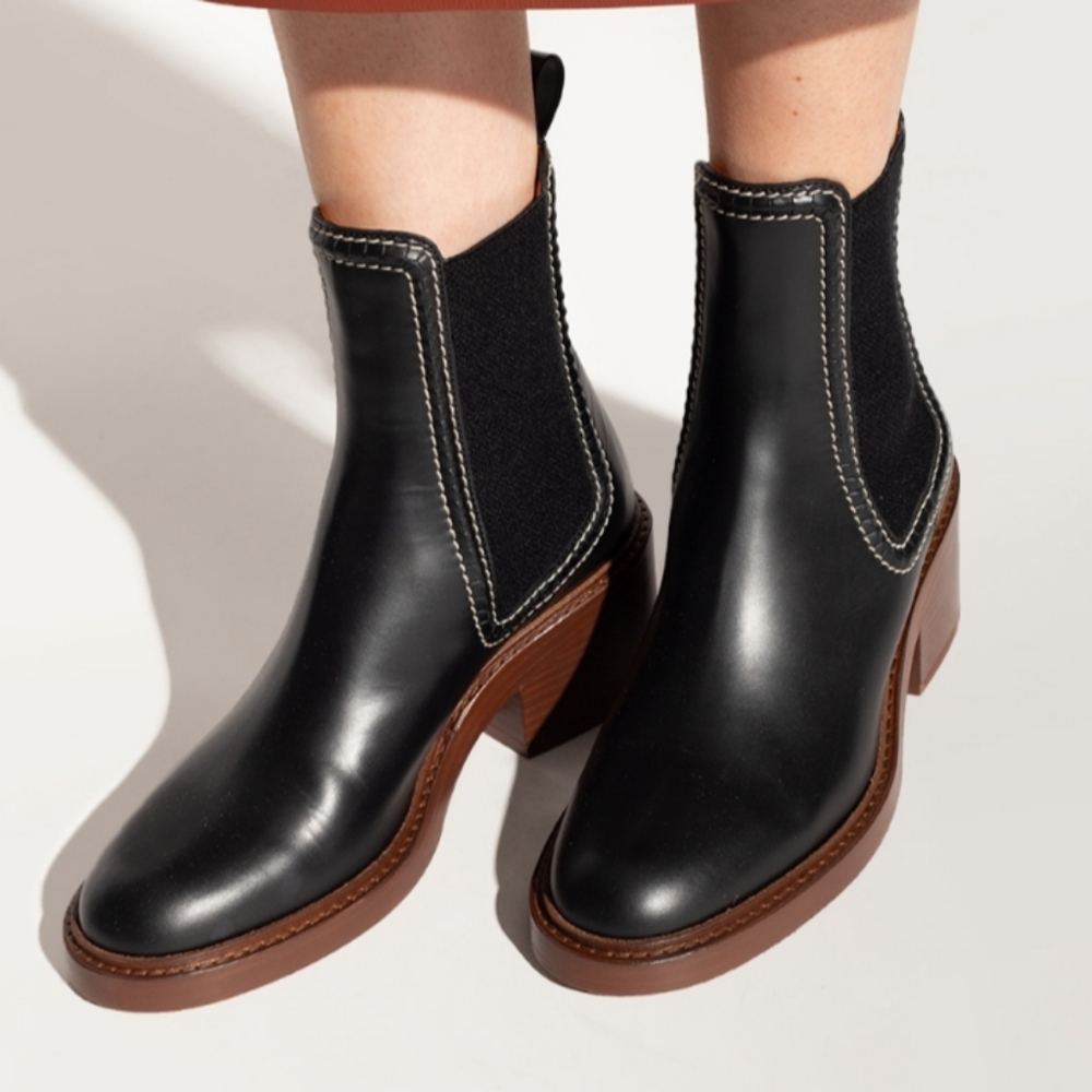 New Joie Leather Classic Black Ankle Boots Size Women's 9